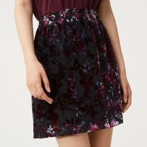 Loft Floral Velvet Skirt